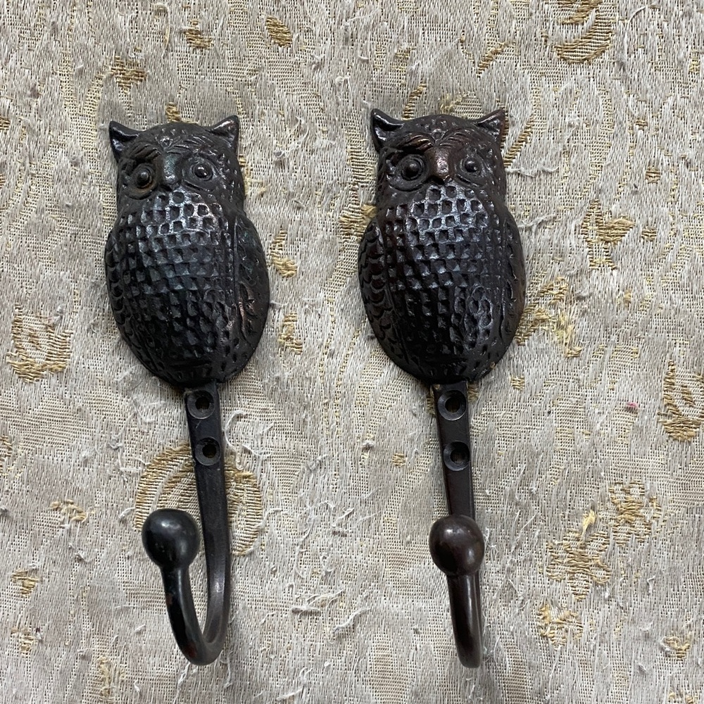Anthropologie Metal Owl Wall Hooks